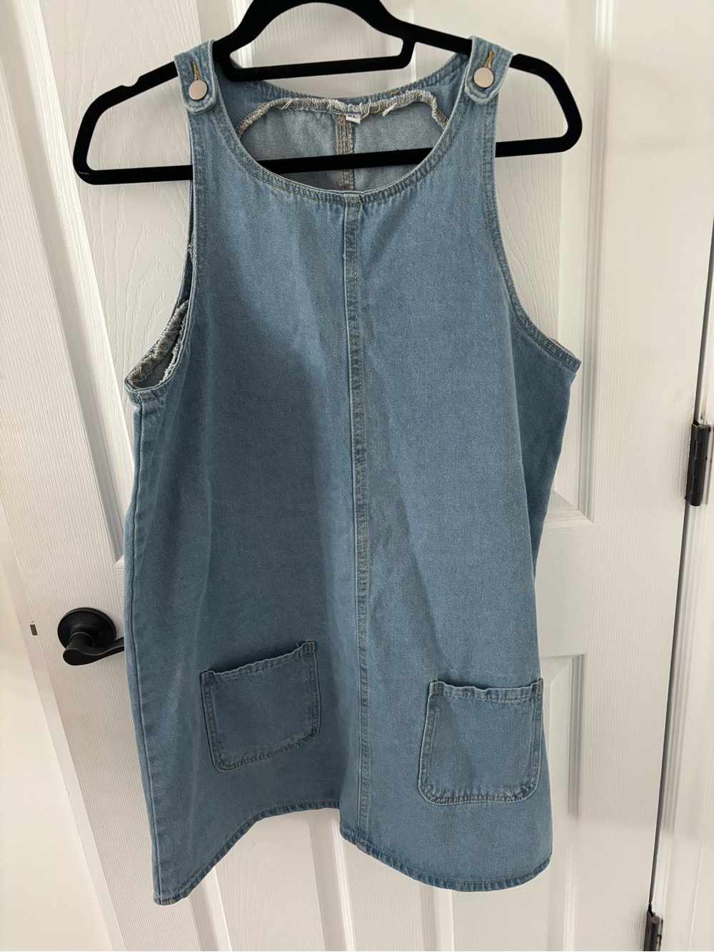 Women's Light Blue Denim Pinafore Dress Tunic